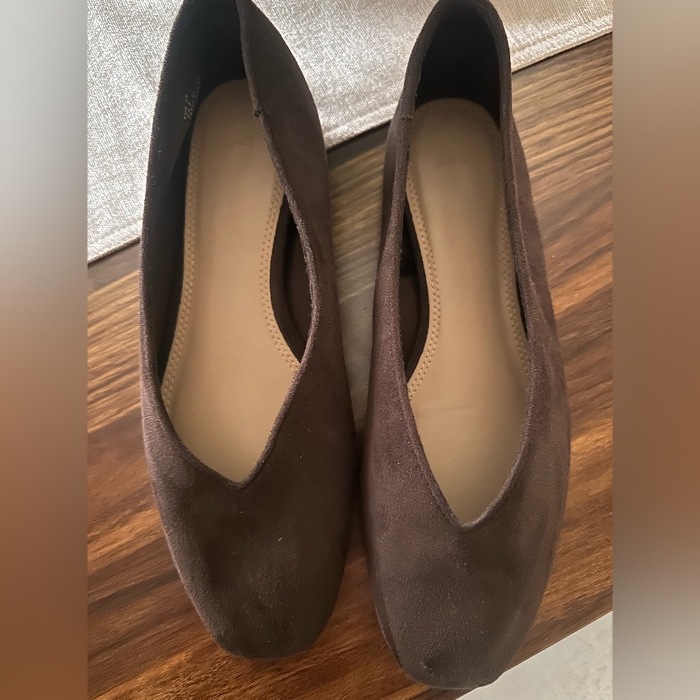 Chocolate Brown Suede Flats